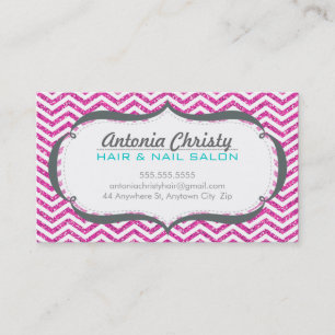 Carte De Visite Parties scintillant motif moderne à chevron faux r