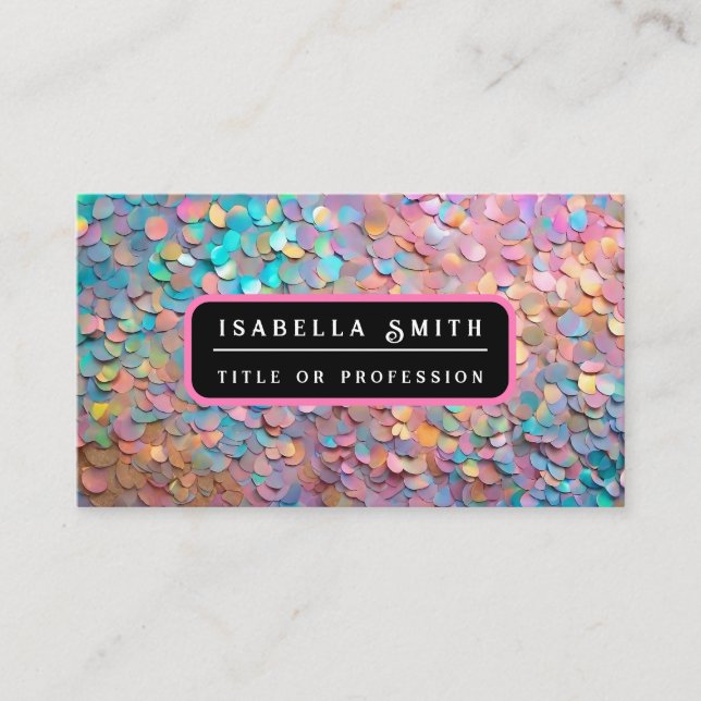 Carte De Visite Parties scintillant Opal Holographie Collection mo (Devant)