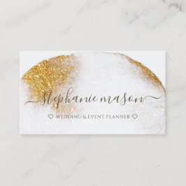 Carte De Visite Parties scintillant or Abstrait Aquarelle Luxe Mod