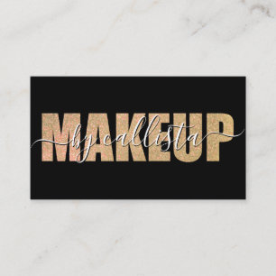 Carte De Visite Parties scintillant or chic glamour maquillage