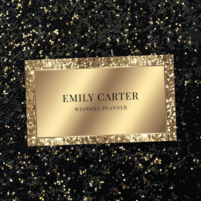 Carte De Visite Parties scintillant Or de luxe Faux Metallic code  (Créateur téléchargé)