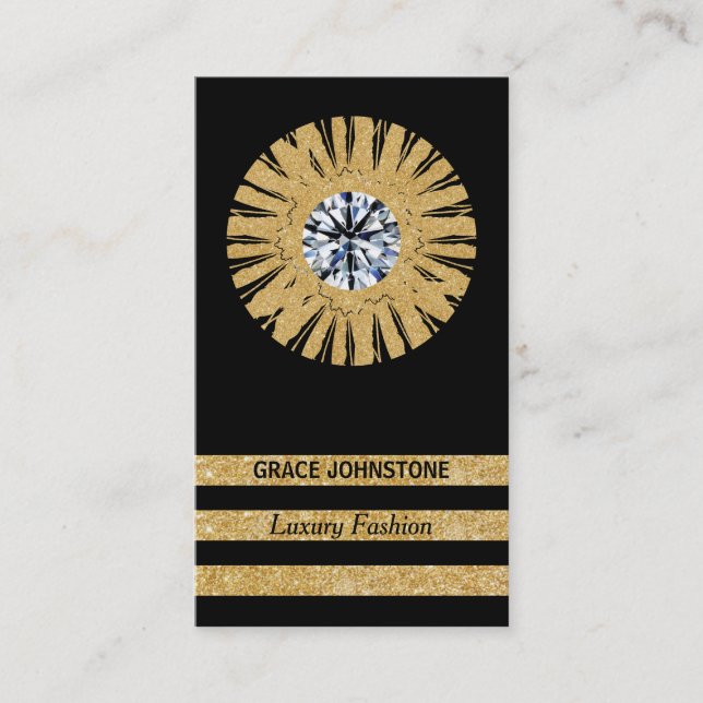Carte De Visite Parties scintillant or & diamant | Contemporain (Devant)