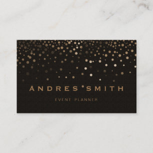 Carte De Visite Parties scintillant Or Faux Foil Confetti Noir