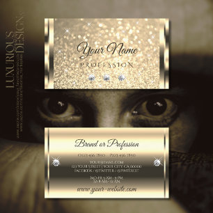 Carte De Visite Parties scintillant or glamour Étoiles lumineuses 