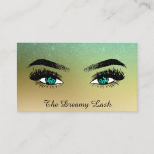 Carte De Visite *~* Parties scintillant or Lashes QR Brows Extensi