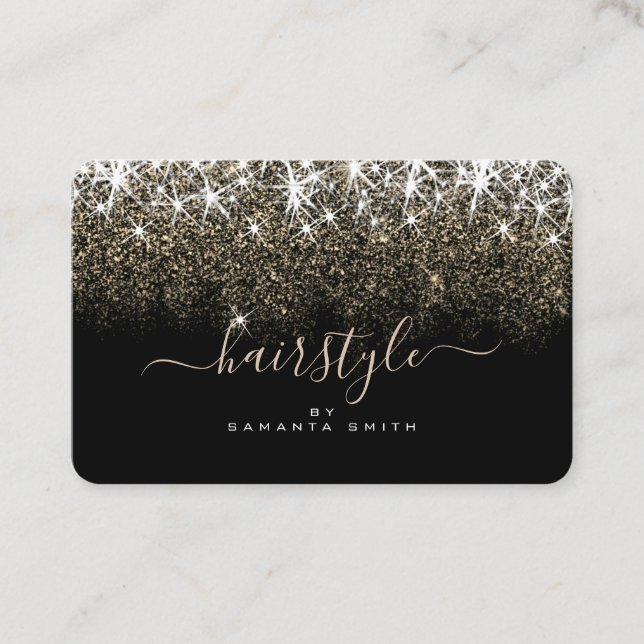 Carte De Visite Parties scintillant Or Lumineuse tendance Stars St (Devant)