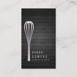 Carte De Visite Parties scintillant Or moderne Whisk Bakery Bois