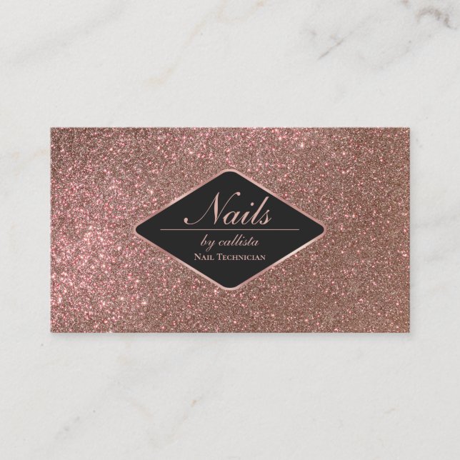 Carte De Visite Parties scintillant or Rose brillant noir maquilla (Devant)