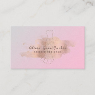 Carte De Visite parties scintillant or rose couturière rose coutur