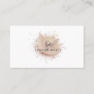 Carte De Visite Parties scintillant or Rose moderne Bleu Aquarelle