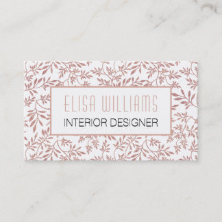 Carte De Visite Parties scintillant or rose tendance motif floral 