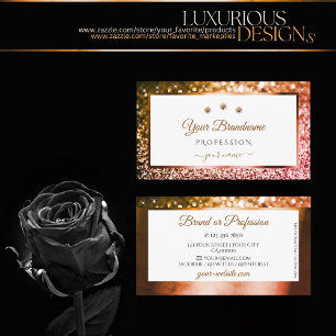 Carte De Visite Parties scintillant orange rose foncé Diamants bla