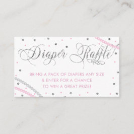 Carte De Visite Parties scintillant & Perles Raffle Ticket, Gris R