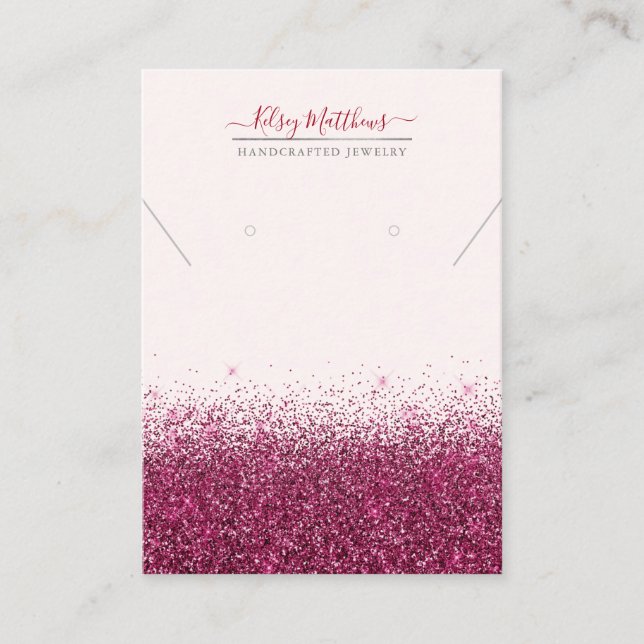 Carte De Visite Parties scintillant PixDezines Faux, Cerise rouge (Devant)