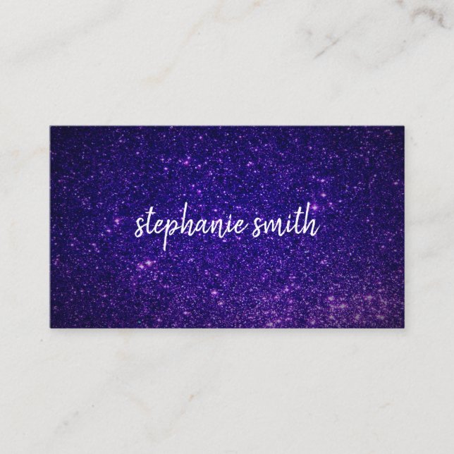 Carte De Visite Parties scintillant pourpre (Devant)