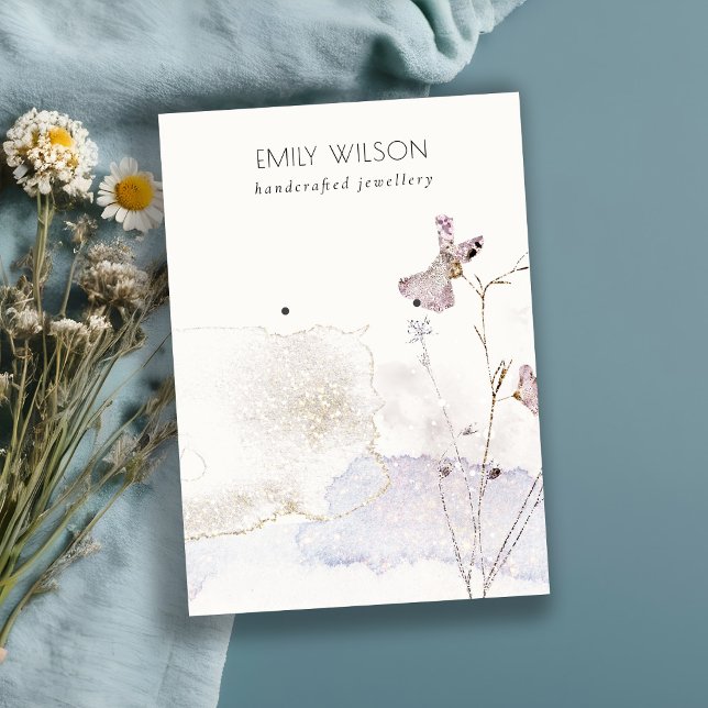 Carte De Visite Parties scintillant Pressé Fleurs Boucles d'oreill (Créateur téléchargé)