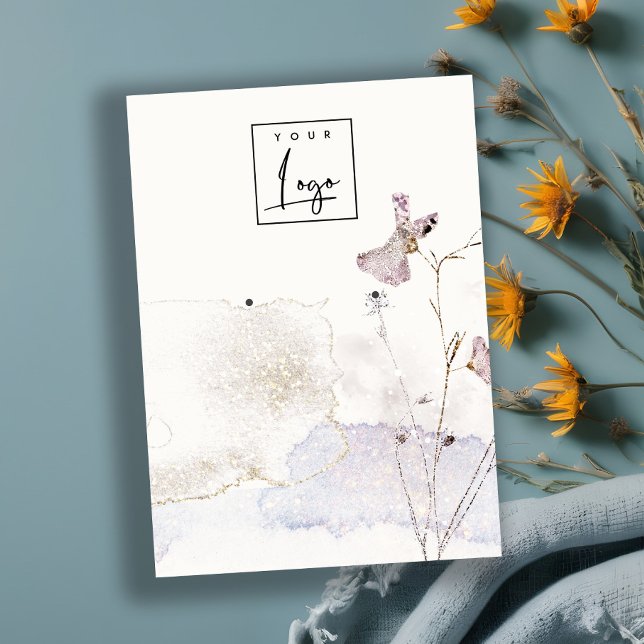 Carte De Visite Parties scintillant Pressé Fleurs Boucles d'oreill (Créateur téléchargé)