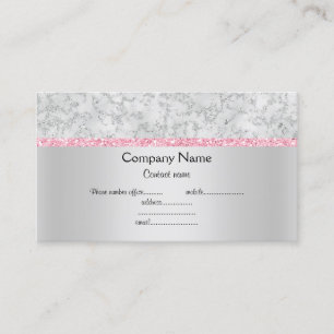 Carte De Visite Parties scintillant rose argent élégant semi brill
