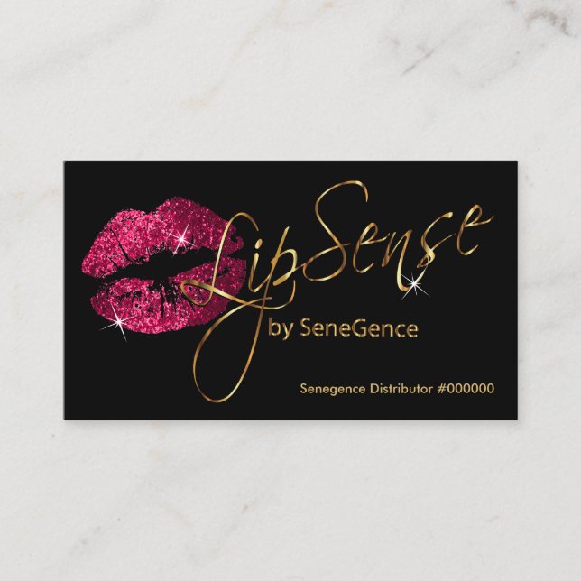 Carte De Visite Parties scintillant rose chaud et Gold Lipsense Se (Devant)