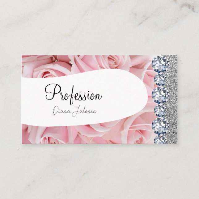 Carte De Visite Parties scintillant rose Chic Gold Artiste Rose Go (Devant)