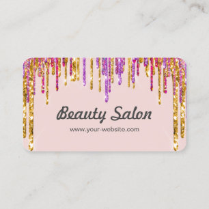 Carte De Visite Parties scintillant rose coiffeuse customisée