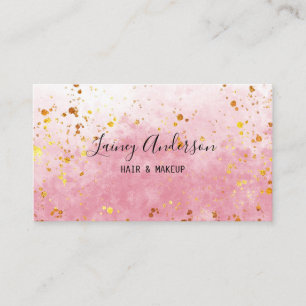 Carte De Visite Parties scintillant rose de luxe en aquarelle rose