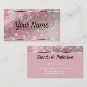 Carte De Visite Parties scintillant Rose de luxe en marbre or bril
