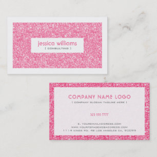 Carte De Visite Parties scintillant Rose Et Étincelle Accents Rose