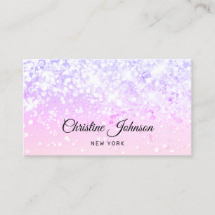 Carte De Visite parties scintillant rose et lavande imitation
