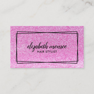 Carte De Visite Parties scintillant rose Faux Coiffeur Salon de ma