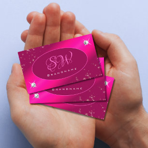 Carte De Visite Parties scintillant rose fille de luxe Stars Diamo