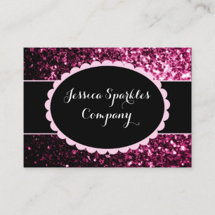 Carte De Visite Parties scintillant rose foncé brillant étincelant