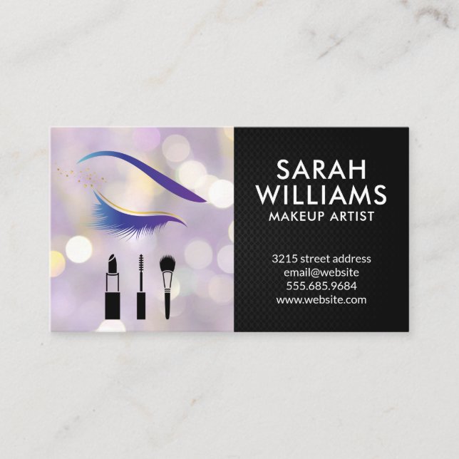 Carte De Visite Parties scintillant rose glamour Lash | Bokeh (Devant)