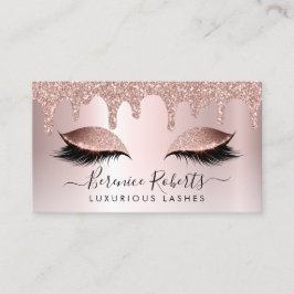 Carte De Visite Parties scintillant rose Gold Blush Rose Lash Exte