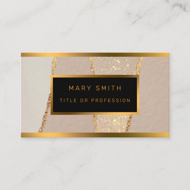 Carte De Visite Parties scintillant Rose Gold de luxe (Devant)