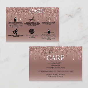 Carte De Visite Parties scintillant rose Gold Driving Candle Care 