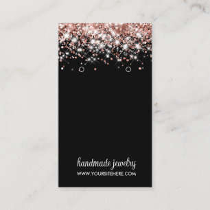 Carte De Visite Parties scintillant rose Gold Faux Signature Écran