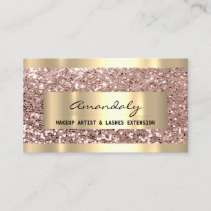 Carte De Visite Parties scintillant Rose Gold Frame Event Planner 