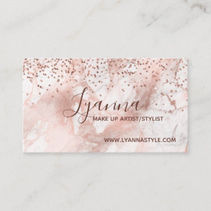 Carte De Visite Parties scintillant Rose Gold Marble Make Up Artis