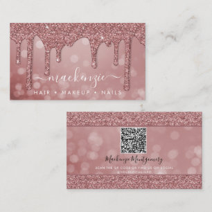 Carte De Visite Parties scintillant rose Gold Sparkle Drivers Boke
