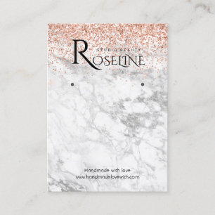 Carte De Visite Parties scintillant rose marbre blanc Logo Écran d