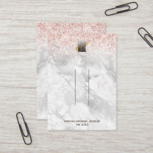 Carte De Visite Parties scintillant rose Marbre Votre Logo Clip Éc