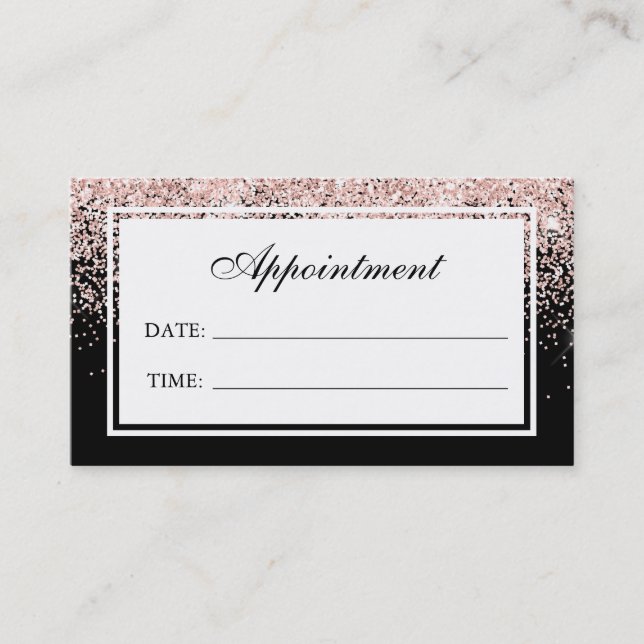 Carte De Visite Parties scintillant rose moderne Salle à ongles re (Devant)