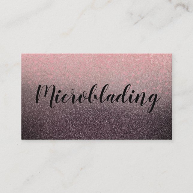 Carte De Visite Parties scintillant rose noire moderne chic ombre (Devant)