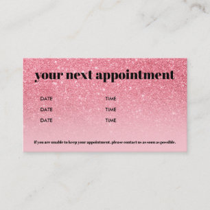 Carte De Visite Parties scintillant rose Ombre Chic Bold Beauté
