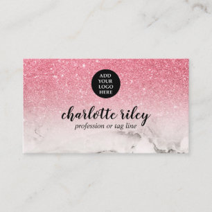 Carte De Visite Parties scintillant rose Ombre Cursive Ajouter vot