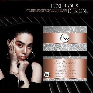 Carte De Visite Parties scintillant rose or argent Étoiles lumineu