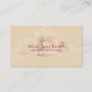 Carte De Visite parties scintillant rose or diamants bijouterie bi