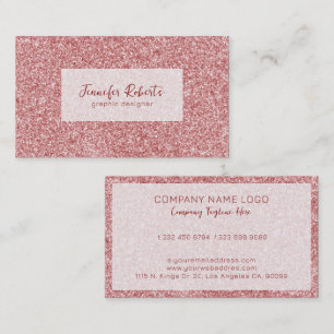 Carte De Visite parties scintillant rose-or glam texture avec étin
