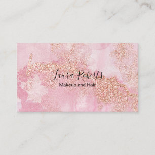 Carte De Visite Parties scintillant rose or rose